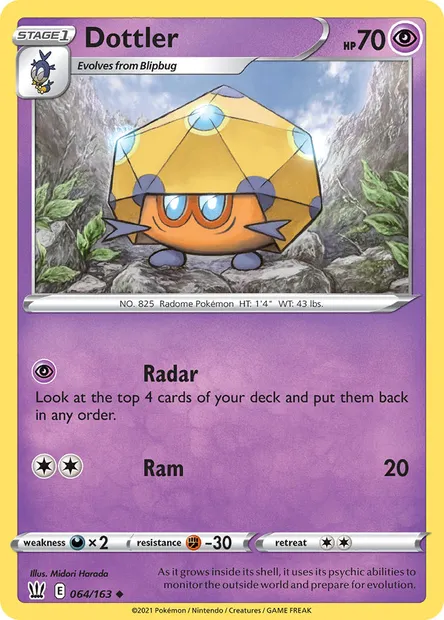 Dottler, Pokémon card BST 64 — Battle Styles set