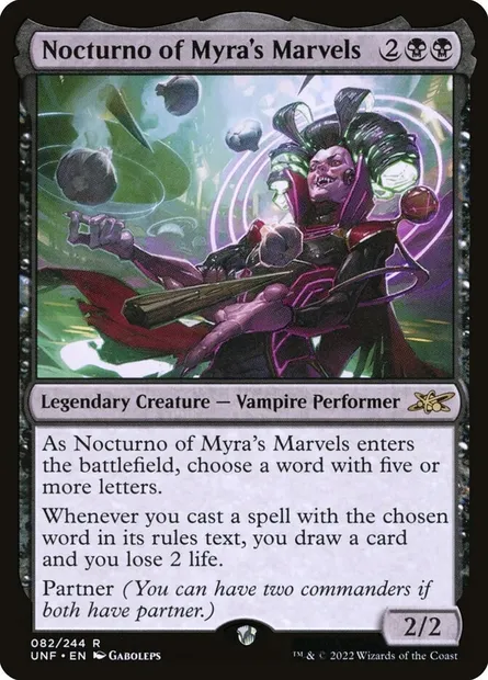 Nocturno of Myra's Marvels, carte Magic UNF 82 — extension Unfinity