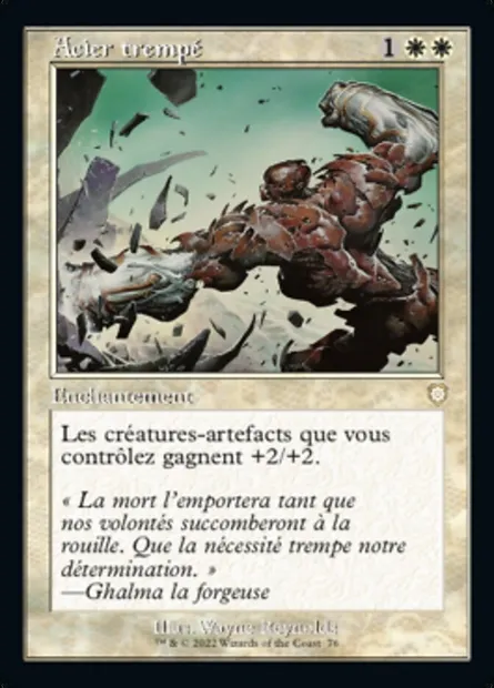 Acier trempé, carte Magic BRC 76 — extension The Brothers' War Commander
