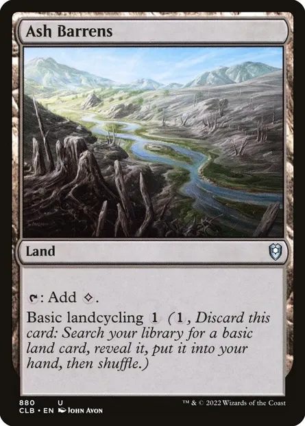 Ash Barrens, Magic card CLB 880 — Commander Legends: Battle for Baldur's Gate set