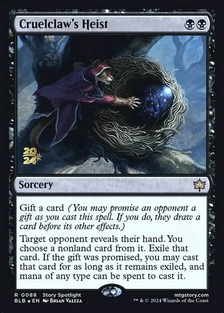 Cruelclaw's Heist, Magic card PBLB 88s — Bloomburrow Promos set
