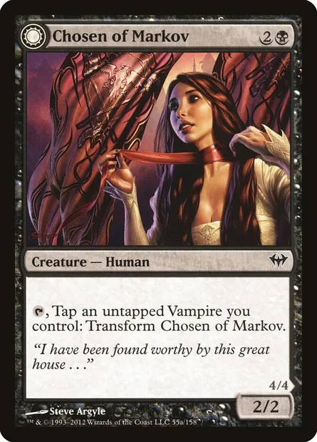 Chosen of Markov // Markov's Servant, Magic card DKA 55 — Dark Ascension set