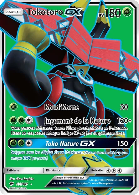 Tokotoro GX, carte Pokémon BUS 130 — extension Ombres Ardentes