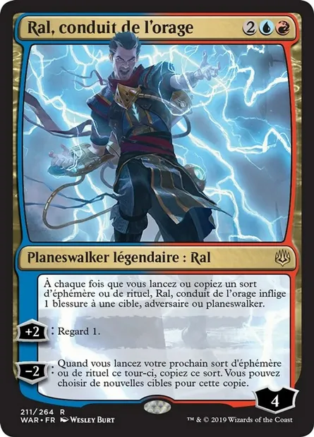 Ral, conduit de l'orage, carte Magic WAR 211 — extension La guerre des Planeswalkers