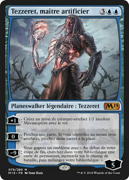 Tezzeret, maître artificier, carte Magic M19 79 — extension Core Set 2019