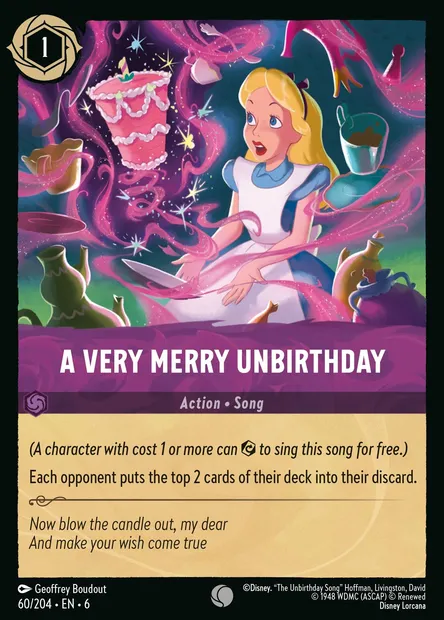 A Very Merry Unbirthday, Disney Lorcana card CH6-060 — Azurite Sea set