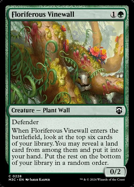 Floriferous Vinewall, Magic card M3C 228 — Modern Horizons 3 Commander set