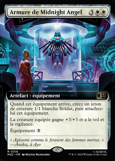 Armure de Midnight Angel, carte Magic MSC 316 — extension Marvel Super Heroes Commander