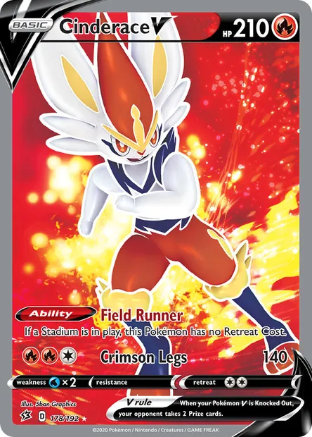 Cinderace V, Pokémon card RCL 178 — Rebel Clash set