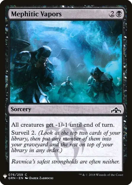 Mephitic Vapors, Magic card PLST GRN-76 — The List set