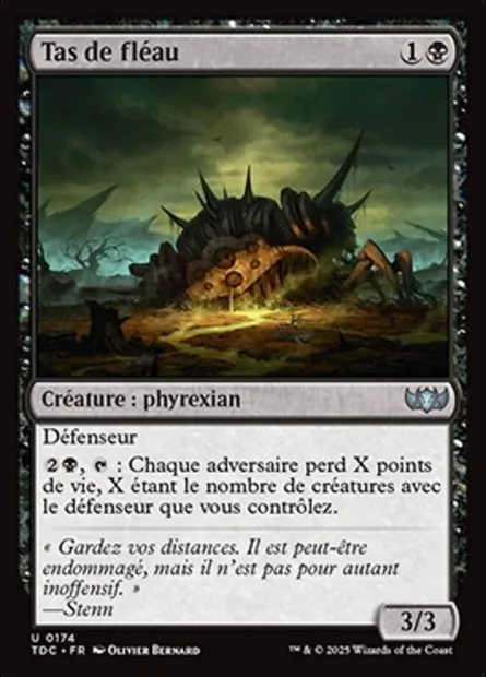 Tas de fléau, carte Magic TDC 174 — extension Tarkir: Dragonstorm Commander