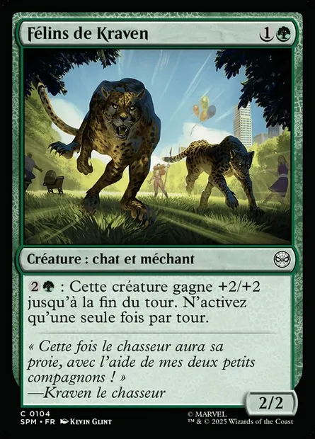 Félins de Kraven, carte Magic SPM 104 — extension Marvel's Spider-Man