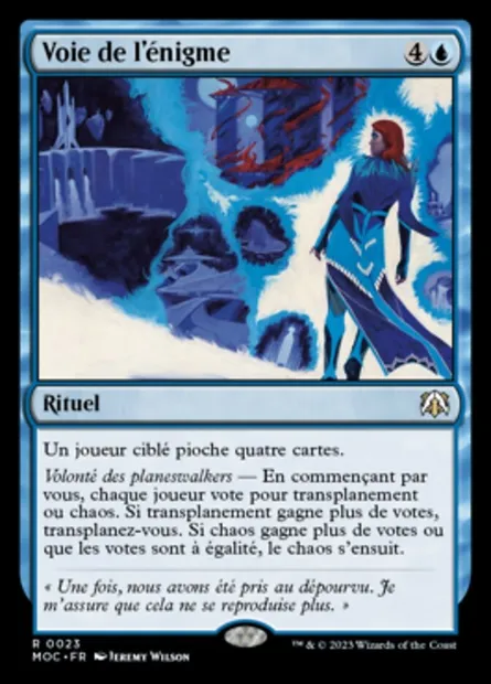 Voie de l'énigme, carte Magic MOC 23 — extension March of the Machine Commander