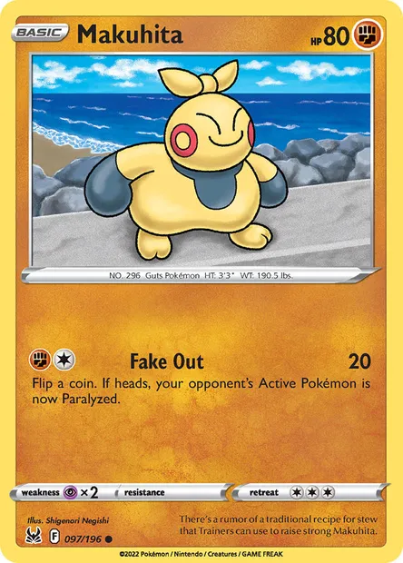 Makuhita, Pokémon card LOR 097 — Lost Origin set