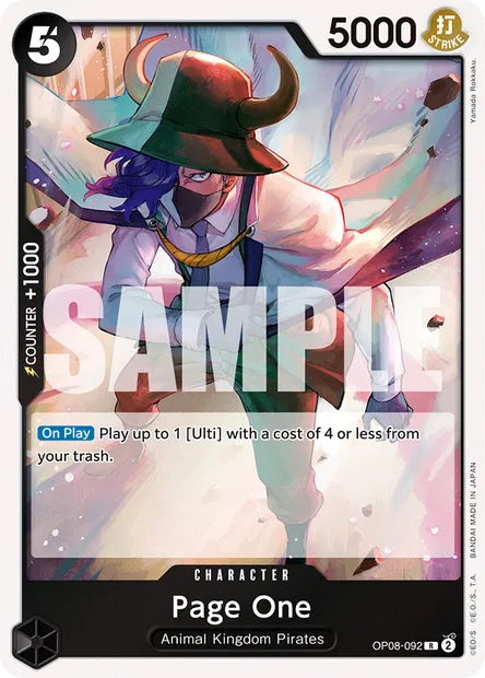 Page One, carte One Piece OP08-092 — extension TWO LEGENDS