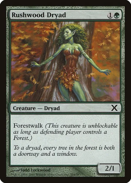 Rushwood Dryad, Magic card 10E 294 — Tenth Edition set