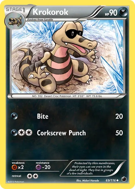 Krokorok, Pokémon card PLF 69 — Plasma Freeze set
