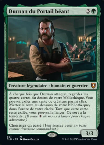 Durnan du Portail béant, carte Magic CLB 657 — extension Commander Légendes : la bataille de la Porte de Baldur