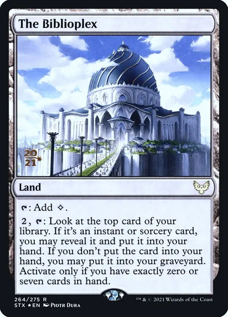 Le Biblioplexe, carte Magic PSTX 264s — extension Strixhaven: School of Mages Promos