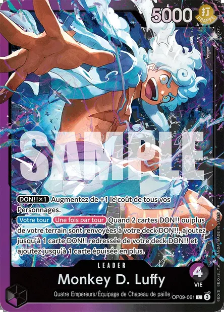 Monkey D. Luffy, carte One Piece OP09-061 — extension LES NOUVEAUX EMPEREURS