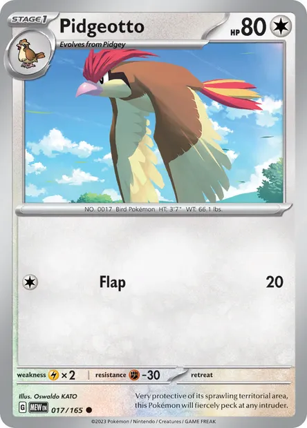 Pidgeotto, Pokémon card MEW 017 — 151 set