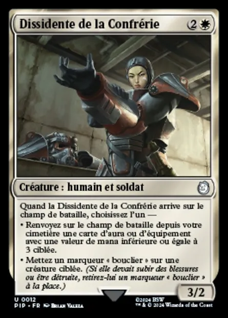Dissidente de la Confrérie, carte Magic PIP 12 — extension Fallout