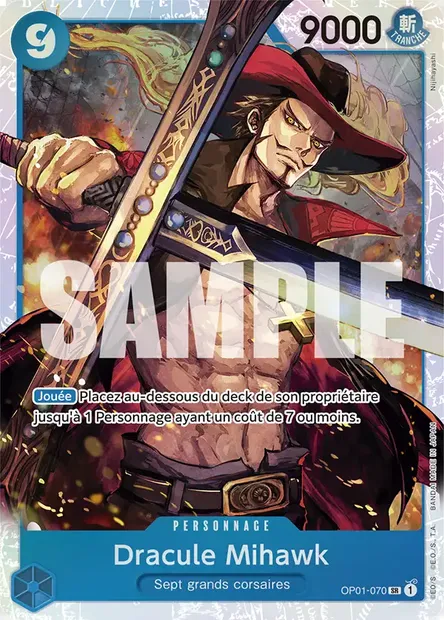 Dracule Mihawk, carte One Piece OP01-070 — extension ROMANCE DAWN