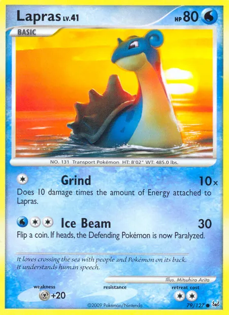 Lapras, Pokémon card PL 79 — Platinum set