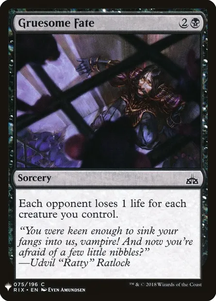 Gruesome Fate, Magic card PLST RIX-75 — The List set