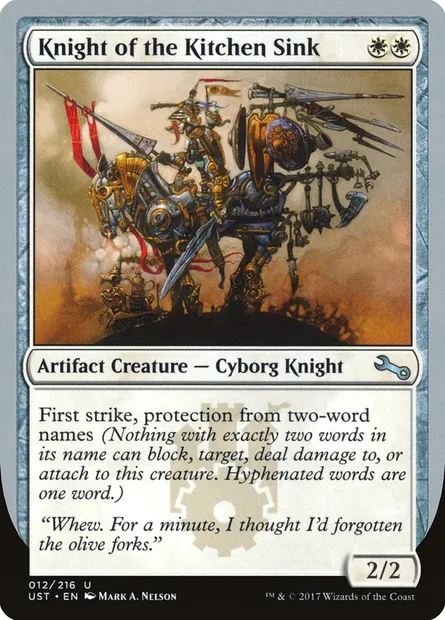 Knight of the Kitchen Sink, Magic card UST 12e — Unstable set