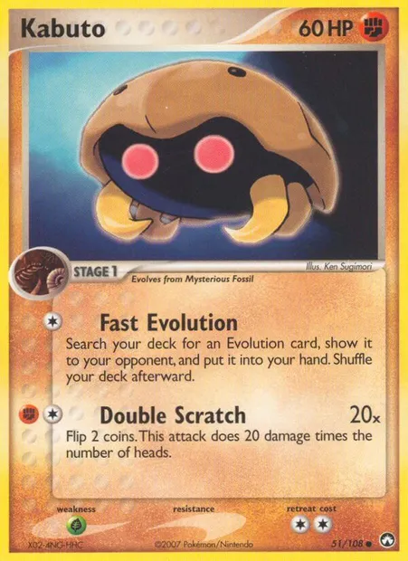 Kabuto, Pokémon card PK 51 — Power Keepers set