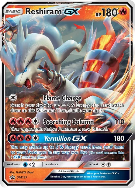 Reshiram GX, Pokémon card SM 137 — SM Black Star Promos set