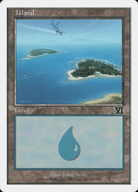 Island, Magic card 6ED 337 — Classic Sixth Edition set