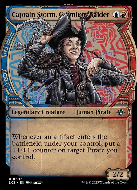Captain Storm, Cosmium Raider, Magic card LCI 303 — The Lost Caverns of Ixalan set