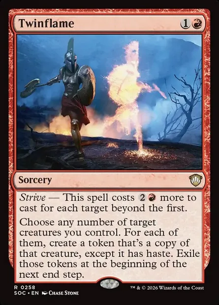 Twinflame, Magic card SOC 258 — Secrets of Strixhaven Commander set