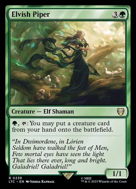 Elvish Piper, Magic card LTC 239 — Tales of Middle-earth Commander set