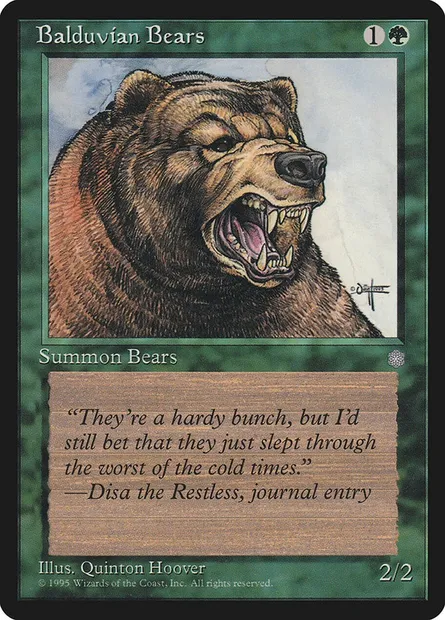 Balduvian Bears, Magic card ICE 226 — Ice Age set