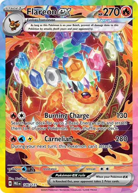 Flareon ex, Pokémon card PRE 146 — Prismatic Evolutions set