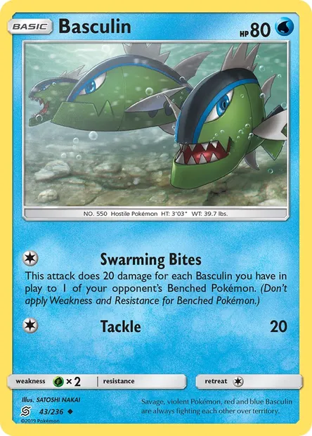 Basculin, Pokémon card UNM 43 — Unified Minds set