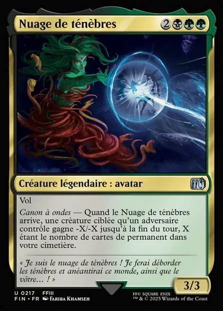 Nuage de ténèbres, carte Magic FIN 217 — extension Final Fantasy