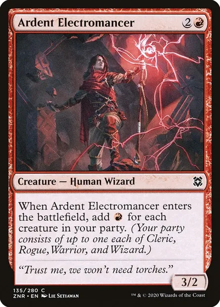 Ardent Electromancer, Magic card ZNR 135 — Zendikar Rising set