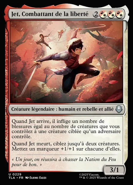 Jet, Combattant de la liberté, carte Magic TLA 229 — extension Avatar: The Last Airbender