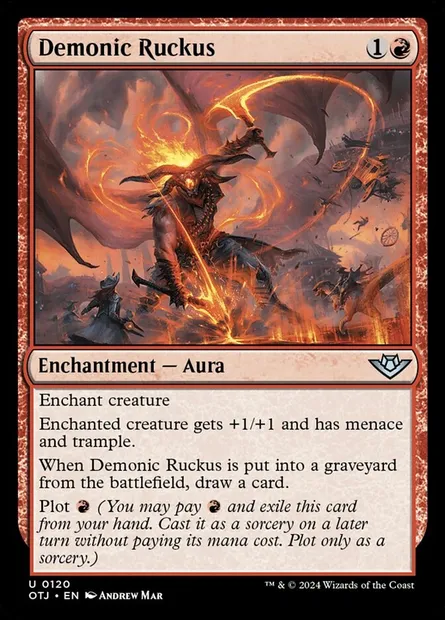 Demonic Ruckus, Magic card OTJ 120 — Outlaws of Thunder Junction set