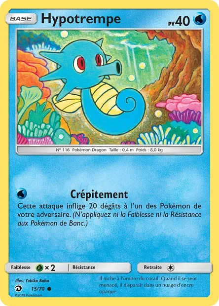 Hypotrempe, carte Pokémon DRM 15 — extension Majesté Des Dragons