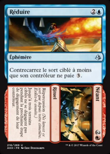 Réduire // Néant, carte Magic AKH 216 — extension Amonkhet