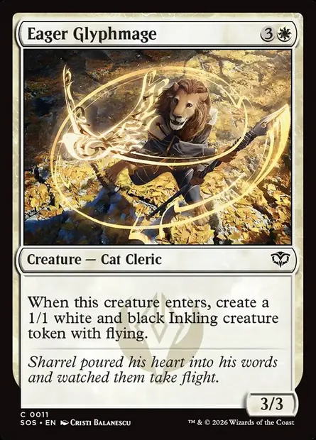 Eager Glyphmage, Magic card SOS 11 — Secrets of Strixhaven set
