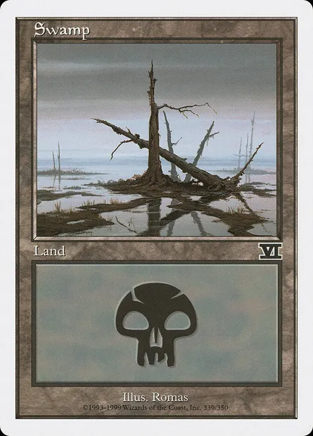 Swamp, Magic card 6ED 339 — Classic Sixth Edition set