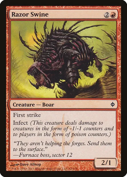 Razor Swine, Magic card NPH 92 — New Phyrexia set