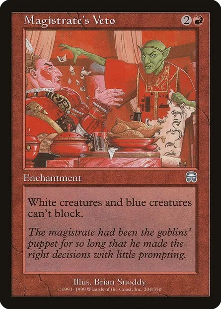 Magistrate's Veto, Magic card MMQ 204 — Mercadian Masques set