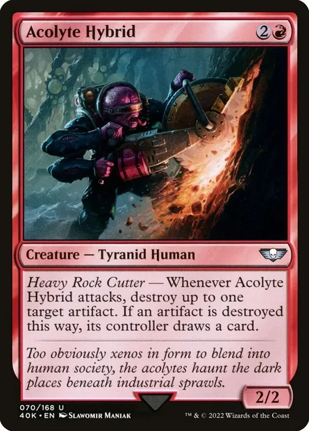 Acolyte Hybrid, Magic card 40K 70 — Warhammer 40,000 Commander set